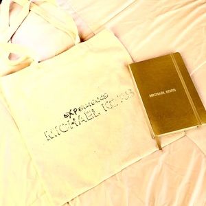 Michael Kors Canvas Tote & Gold Journal